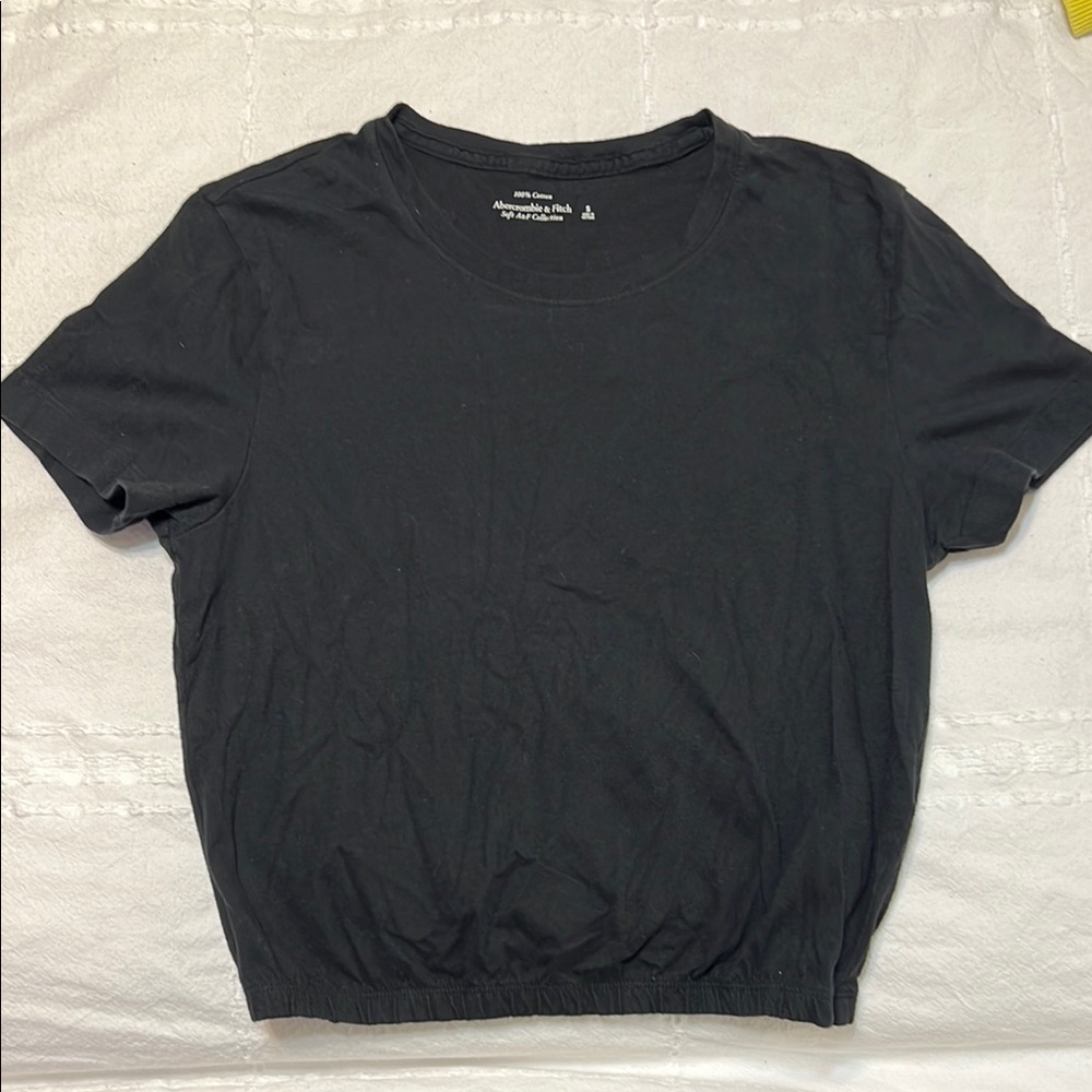 A&F Black Basic Crop Tee